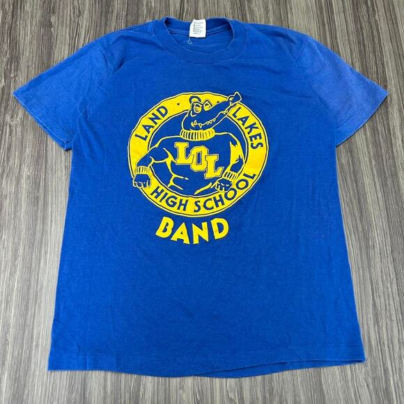 Vintage 70s Land O Lakes High School Paper Thin Single Stitch Tee. Sz M. - Picture 1 of 4